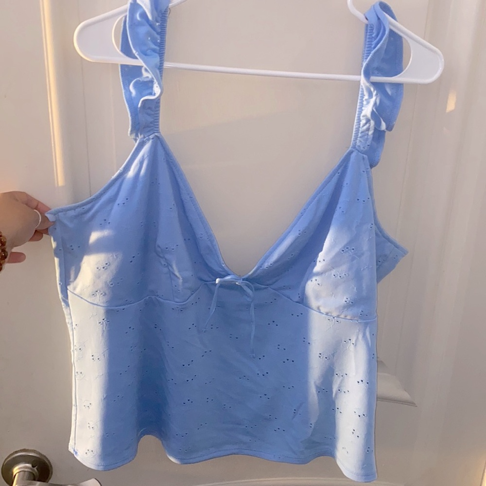Baby blue crop top